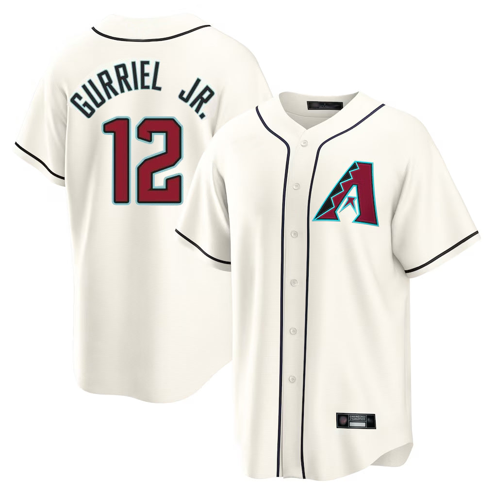 Arizona Diamondbacks #12 Lourdes Gurriel Jr Player Cream BFRAILEY Home Game Stitched Jerseys