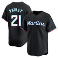 Miami Marlins #21 Graham Pauley Player Black BFRAILEY Home Limited Stitched Jerseys