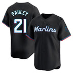 Miami Marlins #21 Graham Pauley Player Black BFRAILEY Home Limited Stitched Jerseys