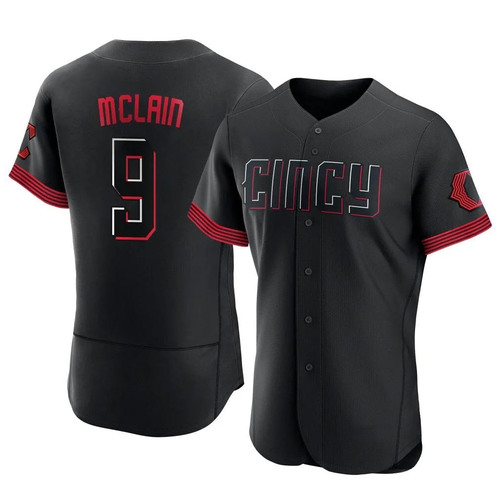 Cincinnati Reds #9 Matt McLain Player Black BFRAILEY City Connect Limited Elite Home Stitched Jerseys