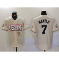 New York Yankees #7 Mickey Mantle Cream BFRAILEY Limited Stitched Jerseys