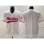 Philadelphia Phillies Blank White BFRAILEY Pinstripe Cool Base Stitched Jersey