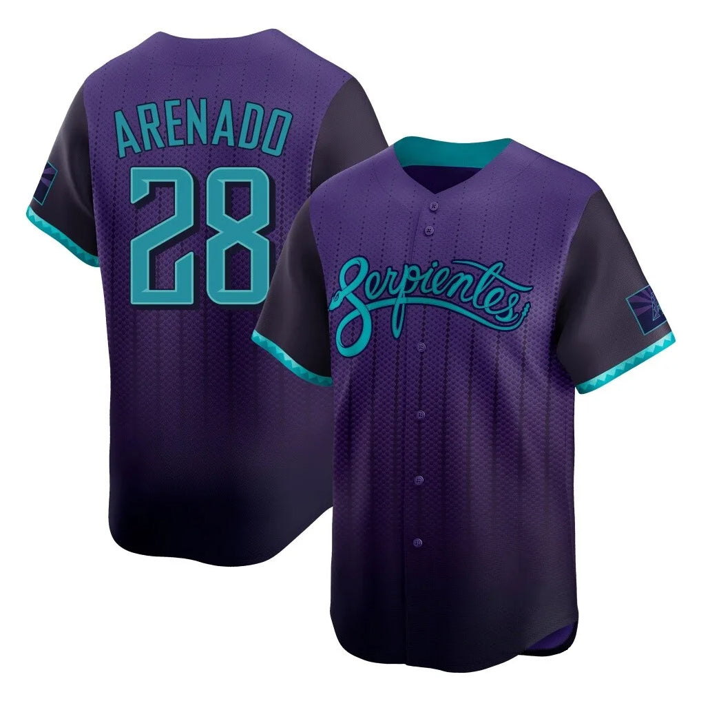 Arizona Diamondbacks #28 Nolan Arenado Player Purple BFRAILEY City Connect Limited Home Game Stitched Jerseys