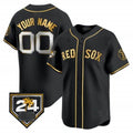 Custom Boston Red Sox 2024 Spring Training Patch Vapor Premier Limited Jersey ¨C All Stitched-Black BFRAILEY