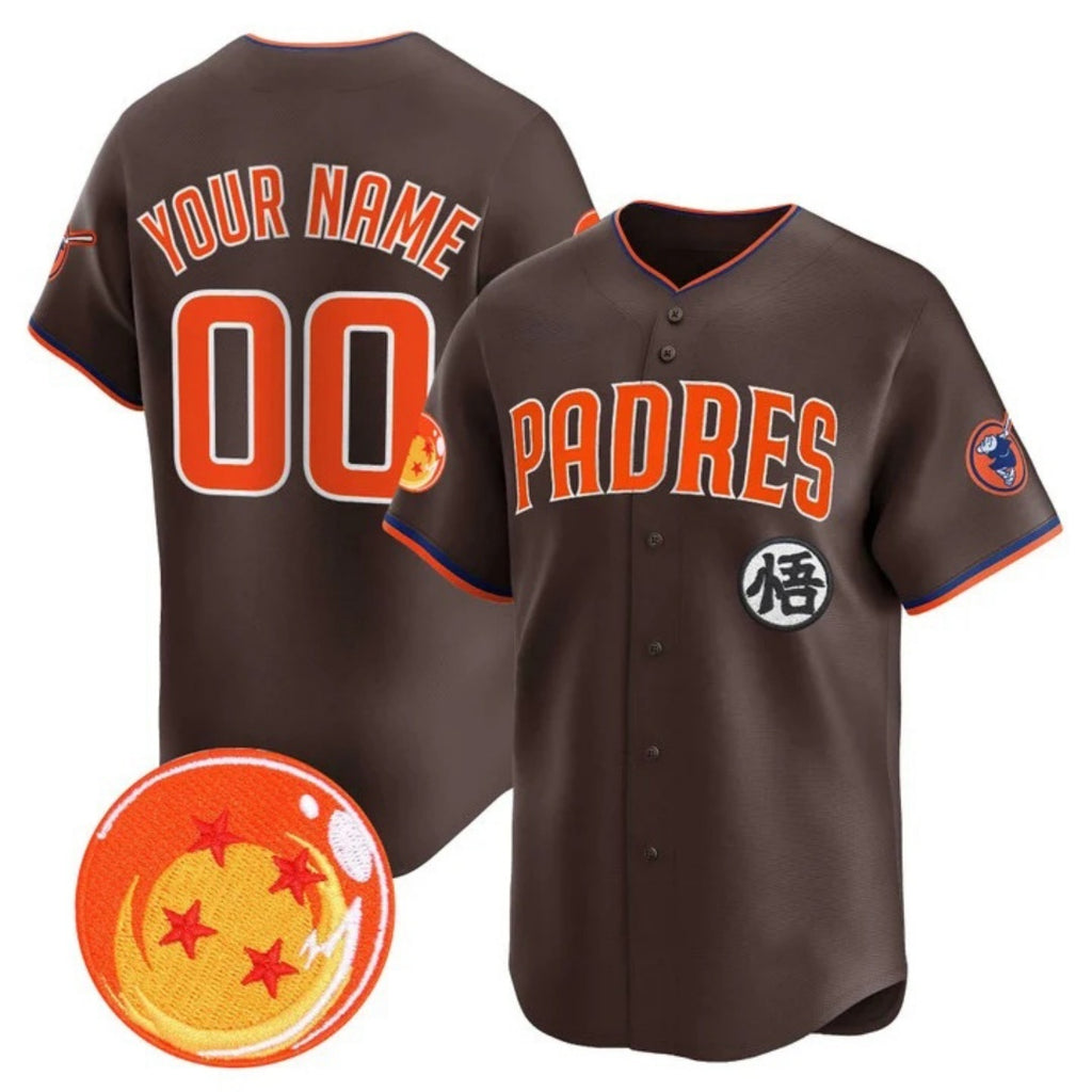 Custom San Diego Padres x Dragon Ball Brown BFRAILEY Vapor Premier Limited Jersey - All Stitched