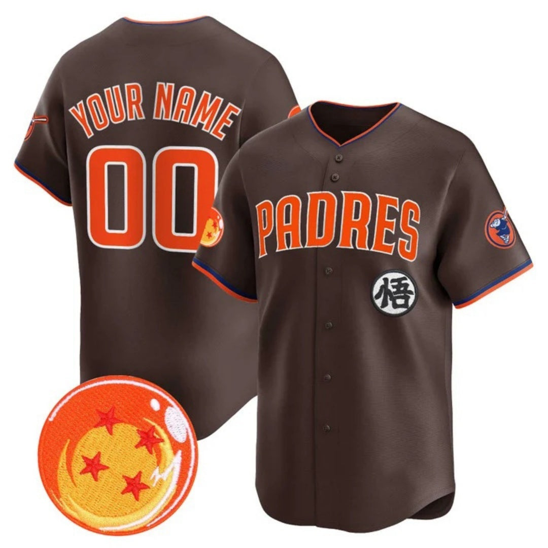 Custom San Diego Padres x Dragon Ball Brown BFRAILEY Vapor Premier Limited Jersey - All Stitched