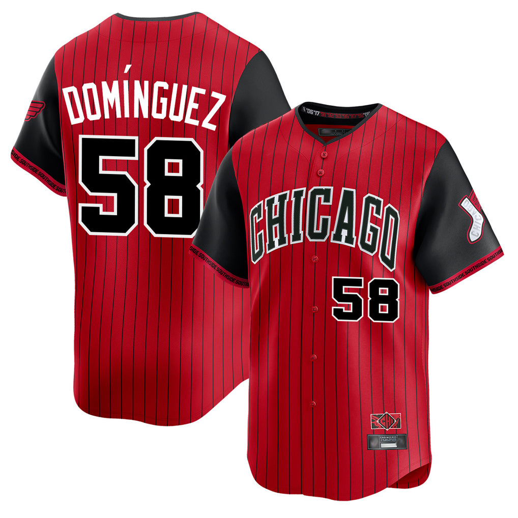 Chicago White Sox #58 Seranthony Dominguez Player Red BFRAILEY City Connect Limited Home Stitched Jerseys
