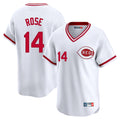 Cincinnati Reds #14 Pete Rose Player White BFRAILEY Cooperstown Collection Limited T-shirt Home Stitched Jerseys