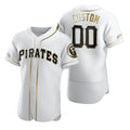 Custom Pittsburgh Pirates White BFRAILEY Stitched Flex Base Golden Edition Jersey