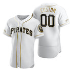 Custom Pittsburgh Pirates White BFRAILEY Stitched Flex Base Golden Edition Jersey