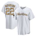 Miami Marlins #22 Sandy Alcantara Player Gold BFRAILEY Home Game Stitched Jerseys
