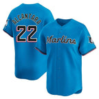 Miami Marlins #22 Sandy Alcantara Player Blue BFRAILEY Home Limited Stitched Jerseys
