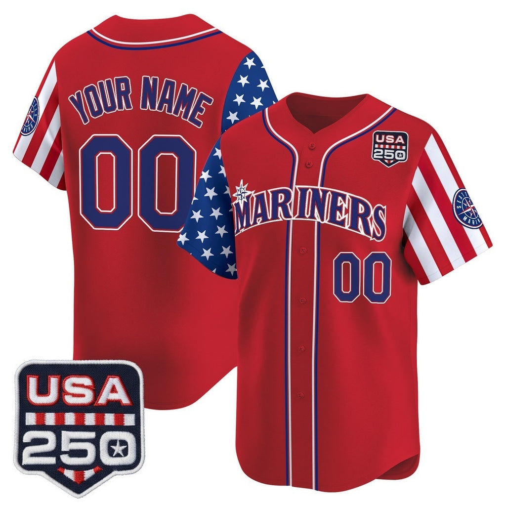 Custom Seattle Mariners America 250 Edition Vapor Premier Limited Red BFRAILEY Stitched Jerseys
