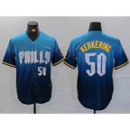 Philadelphia Phillies #50 Orion Kerkering Number Blue BFRAILEY 2024 City Connect Limited Stitched Jersey