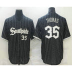 Chicago White Sox #35 Frank Thomas Black BFRAILEY With Small Number 2021 City Connect Stitched Cool Base Jersey