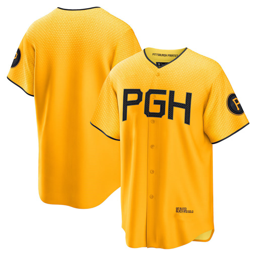 Pittsburgh Pirates Gold BFRAILEY City Connect Replica Jersey