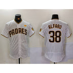 San Diego Padres #38 Jorge Alfaro White BFRAILEY With PS Patch Stitched Flex Base Jersey 2