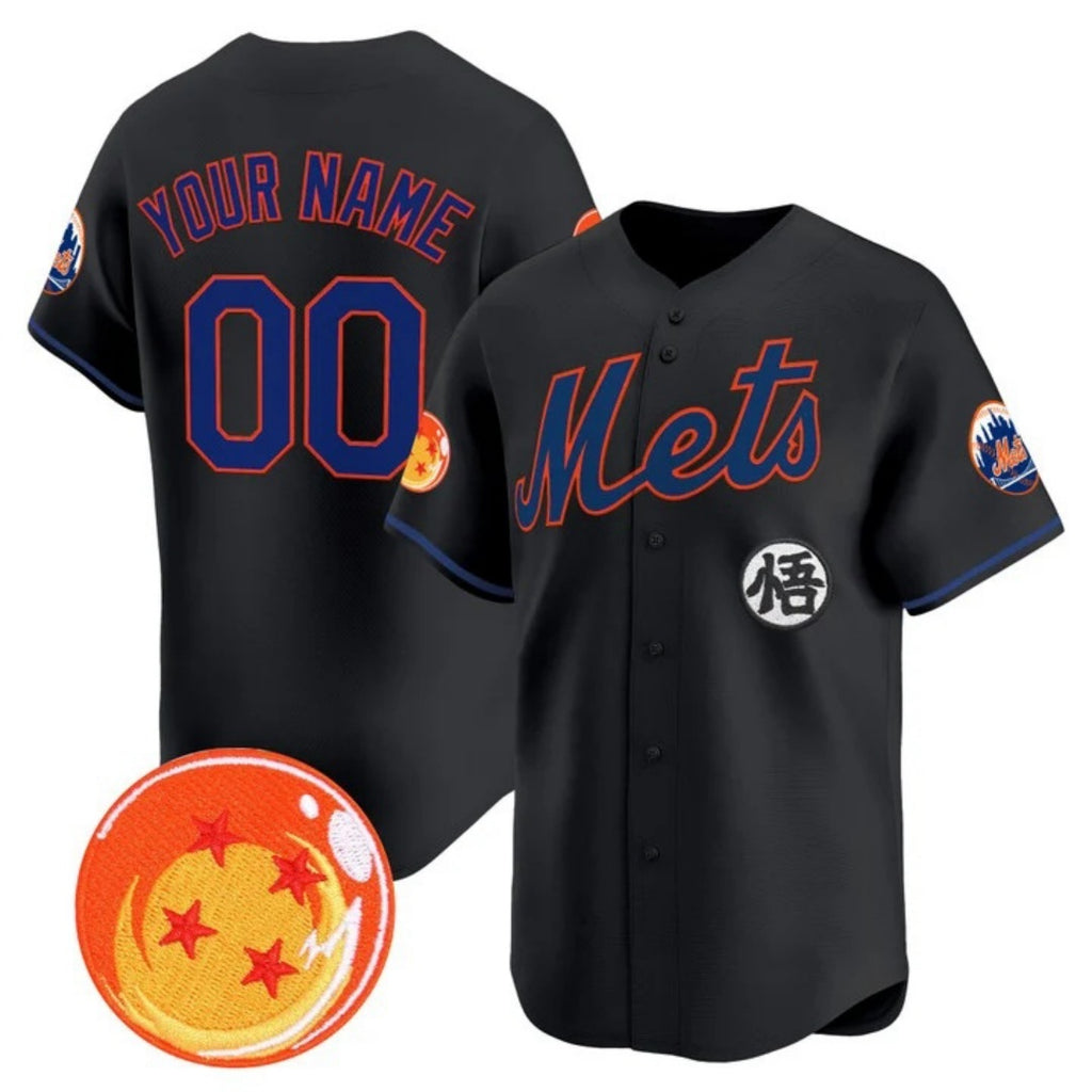 Custom New York Mets x Dragon Ball Black BFRAILEY Vapor Premier Limited Jersey - All Stitched