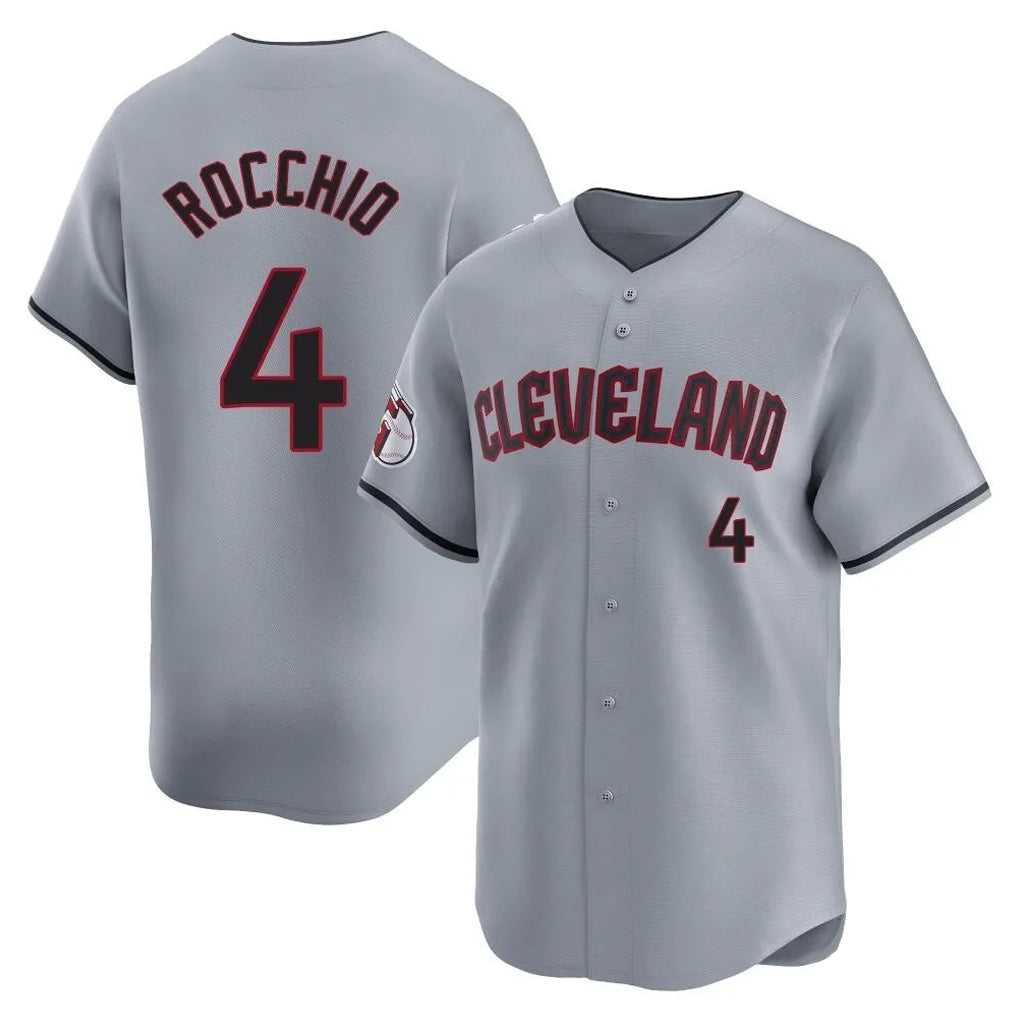 Cleveland Guardians #4 Brayan Rocchio Player Gray BFRAILEY Road Limited Home Stitched Jerseys