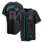 Arizona Diamondbacks #12 Lourdes Gurriel Jr Player Black BFRAILEY Fashion Out Home Game Stitched Jerseys