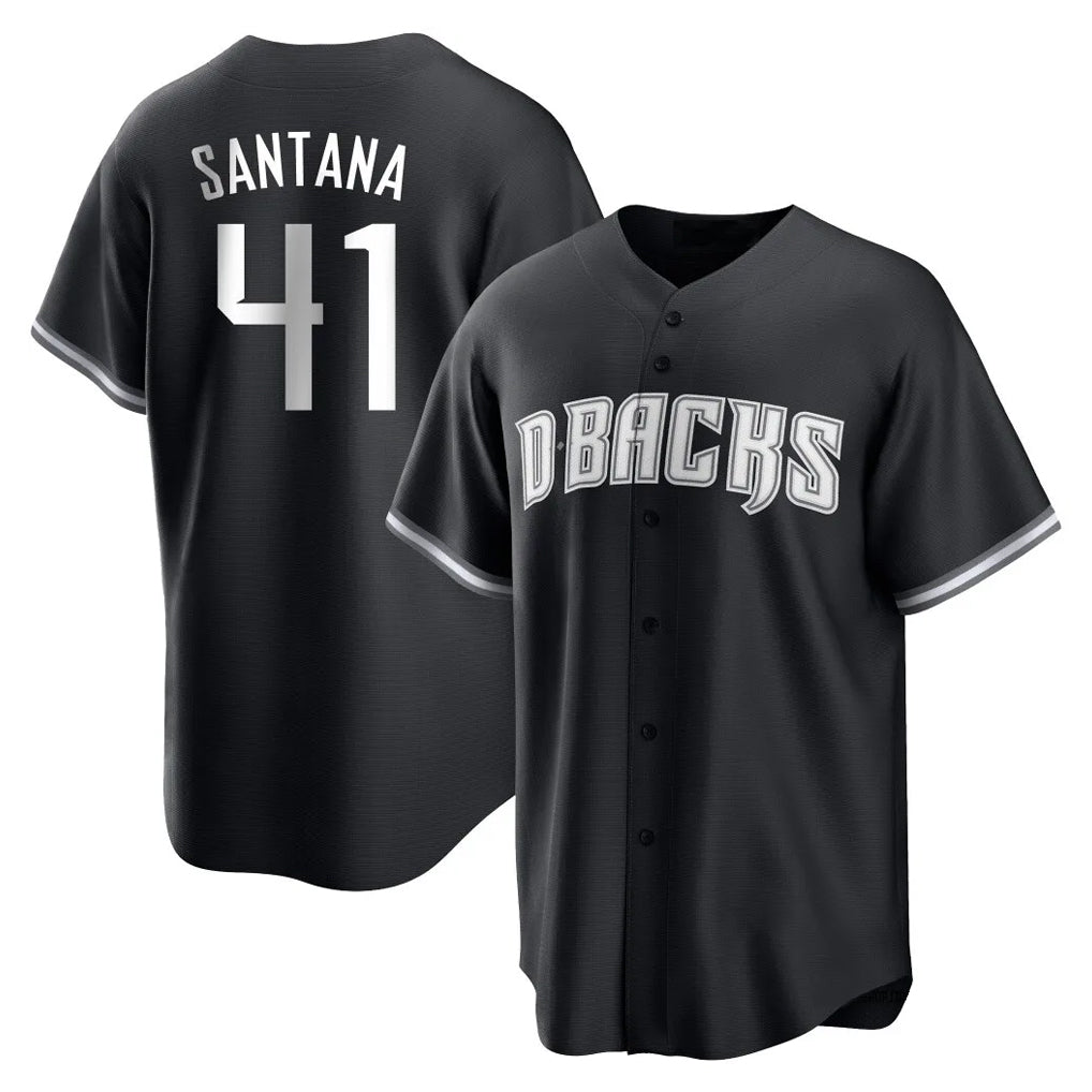 Arizona Diamondbacks #41 Carlos Santana Player Black BFRAILEY Game Home Stitched Jerseys