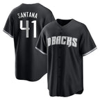 Arizona Diamondbacks #41 Carlos Santana Player Black BFRAILEY Game Home Stitched Jerseys