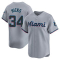 Miami Marlins #34 Liam Hicks Player Gray BFRAILEY Home Limited Stitched Jerseys