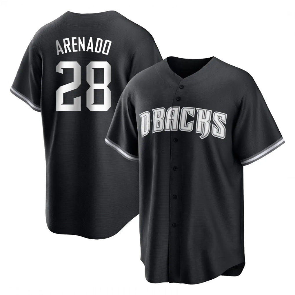 Arizona Diamondbacks #28 Nolan Arenado Player Black BFRAILEY Game Home Stitched Jerseys