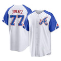 Atlanta Braves #77 Joe Jimenez Player White BFRAILEY City Connect Home Game Stitched Jerseys