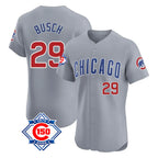 Chicago Cubs #29 Michael Busch Player Gray BFRAILEY Road 150th Anniversary Limited Elite Home Stitched Jerseys