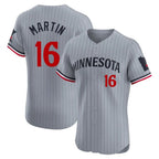 Minnesota Twins #16 Austin Martin Player Gray BFRAILEYHome Limited Elite Stitched Jerseys