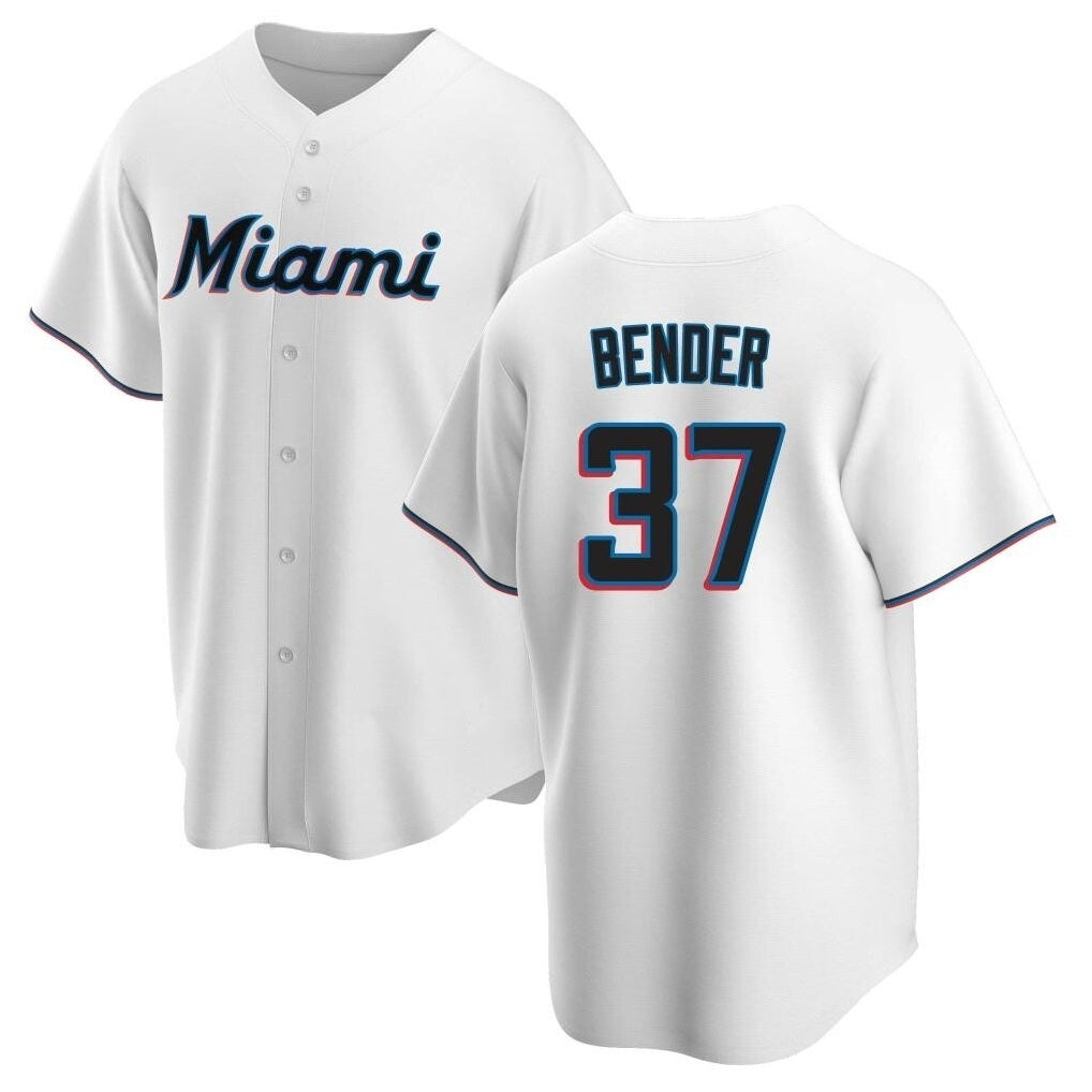 Miami Marlins #37 Anthony Bender Player White BFRAILEY Home Game Stitched Jerseys