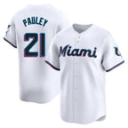 Miami Marlins #21 Graham Pauley Player White BFRAILEY Home Limited Stitched Jerseys