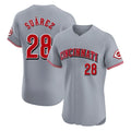 Cincinnati Reds #28 Eugenio Su¨¢rez Player Gray BFRAILEY Limited Elite Home Stitched Jerseys
