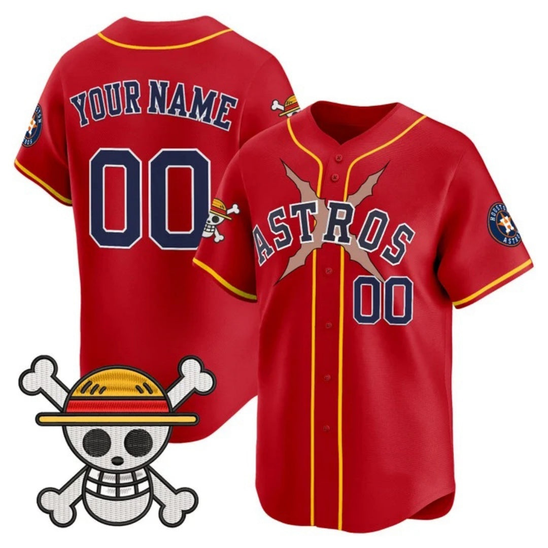 Custom Houston Astros x One Piece Red BFRAILEY Vapor Premier Limited Jersey - Stitched