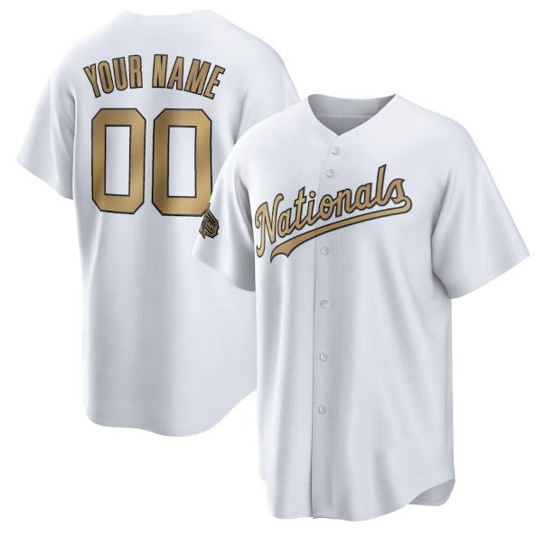 Custom Washington Nationals Active Player White BFRAILEY 2022 All-Star Cool Base Stitched Jersey