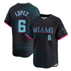 Miami Marlins #6 Otto Lopez Player Black BFRAILEY City Connect Home Limited Stitched Jerseys