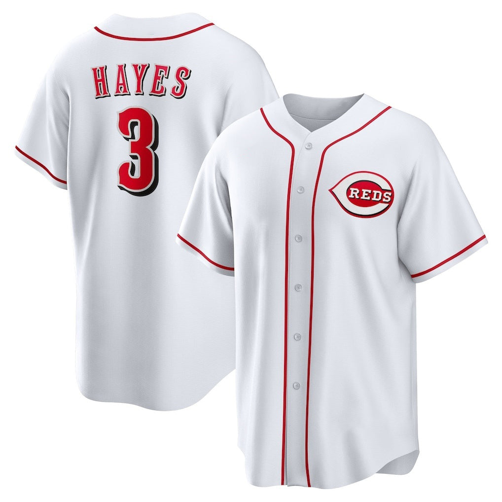 Cincinnati Reds #3 Ke'Bryan Hayes White BFRAILEY Home Replica Jersey