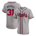 Atlanta Braves #31 Greg Maddux Player Gray BFRAILEY Limited Elite Home Game Stitched Jerseys