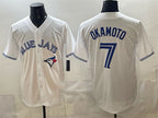 Toronto Blue Jays #7 Kazuma Okamoto White BFRAILEY 2025 Cool Base Stitched Jersey