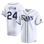 Tampa Bay Rays #24 Zach Eflin White BFRAILEY Home Limited Stitched Jersey