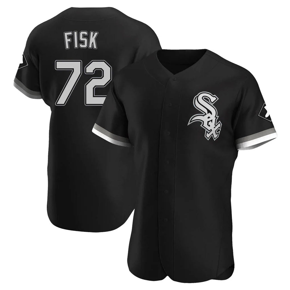 Chicago White Sox #72 Carlton Fisk Player Black BFRAILEY Limited Elite Home Stitched Jerseys