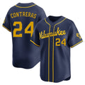 Milwaukee Brewers #24 William Contreras Player Navy BFRAILEY Home Limited Stitched Jerseys