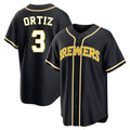 Milwaukee Brewers #3 Joey Ortiz Player Black BFRAILEY Fashion Out Home Game Stitched Jerseys