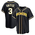 Milwaukee Brewers #3 Joey Ortiz Player Black BFRAILEY Fashion Out Home Game Stitched Jerseys