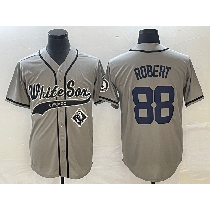 Chicago White Sox #88 Luis Robert Grey BFRAILEY Cool Base Stitched Jersey