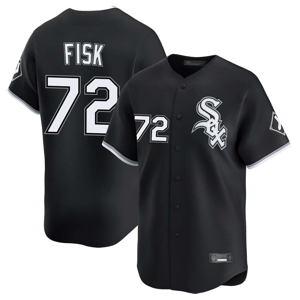 Chicago White Sox #72 Carlton Fisk Player Black BFRAILEY Limited Home Stitched Jerseys