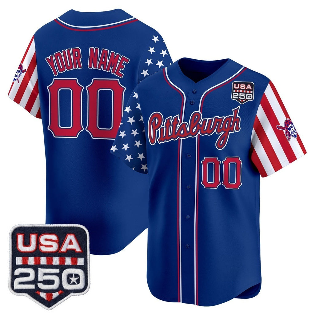 Custom Pittsburgh Pirates America 250 Edition Vapor Premier Limited Royal BFRAILEY Stitched Jerseys