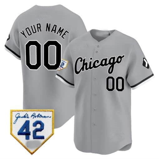 Custom Chicago White Sox 2024 Jackie Robinson Patch Vapor Premier Limited Jersey ¨C Gray BFRAILEY