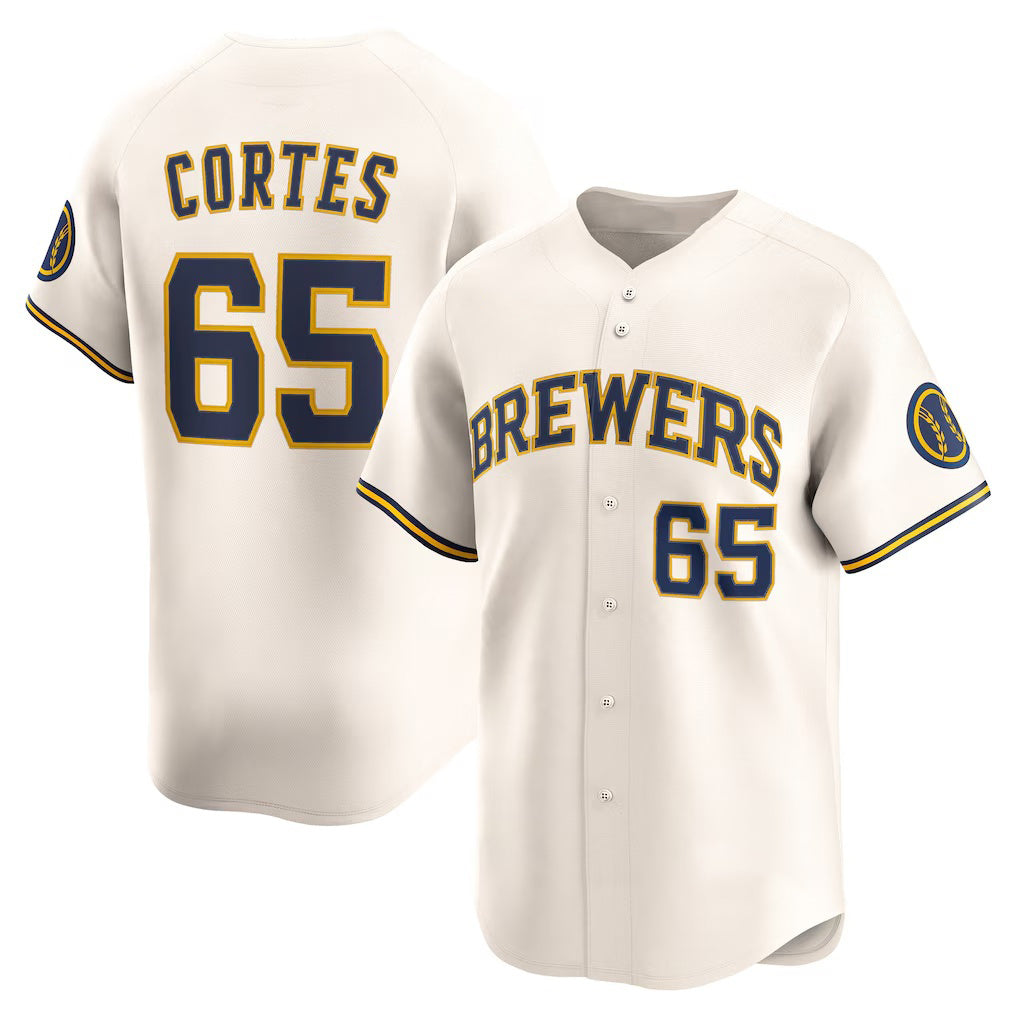 Milwaukee Brewers #65 Nestor Cortes Cream BFRAILEY Home Limited Player Jersey